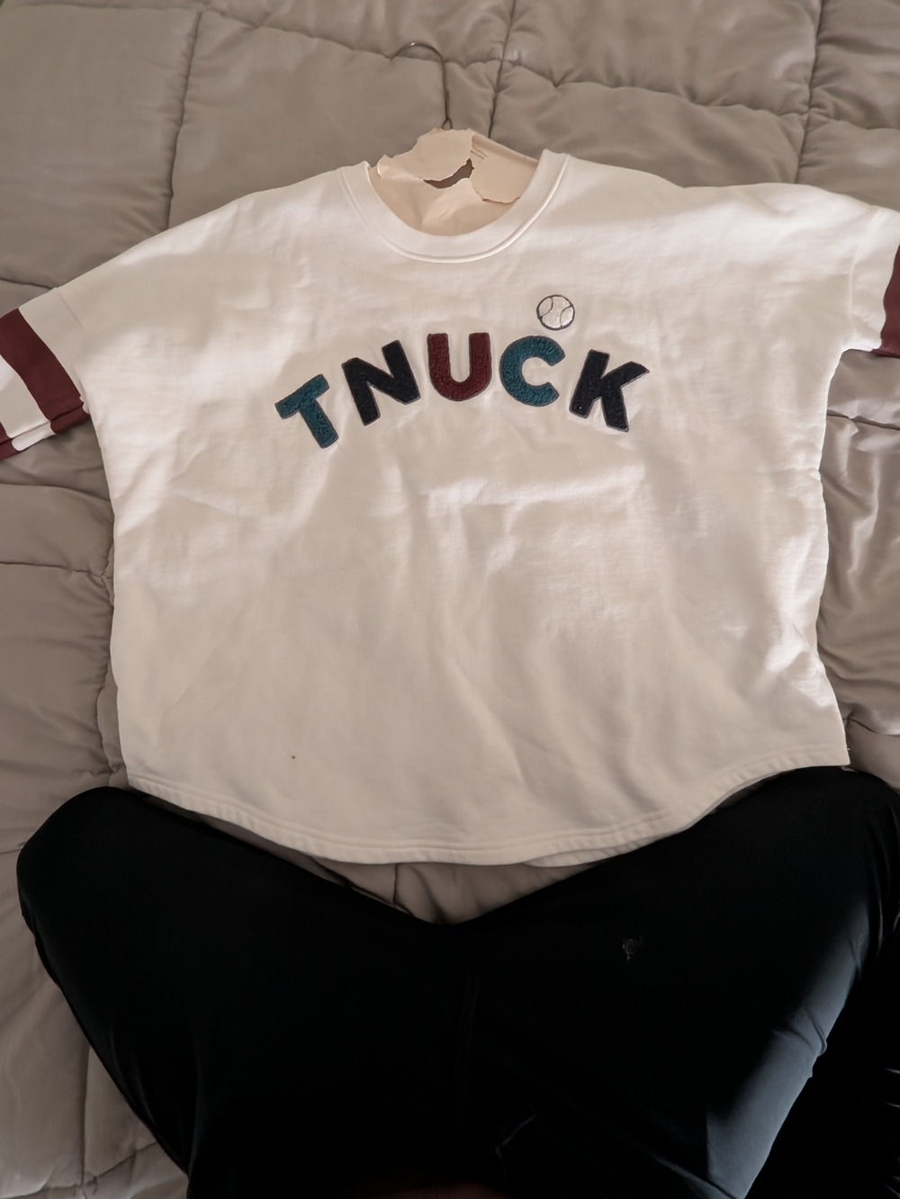 Tuckernuck White Tee with Forest Green Logo